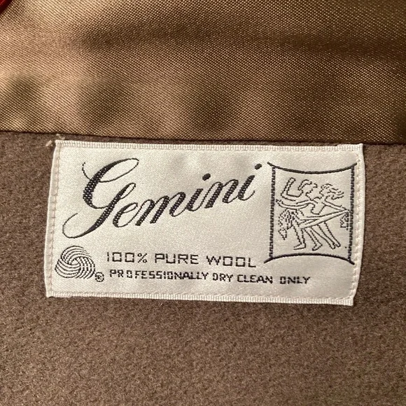 Vintage Gemini Army Green 100% Wool Trench Coat with Raccoon Fur Collar Women XL - Picture 11 of 16